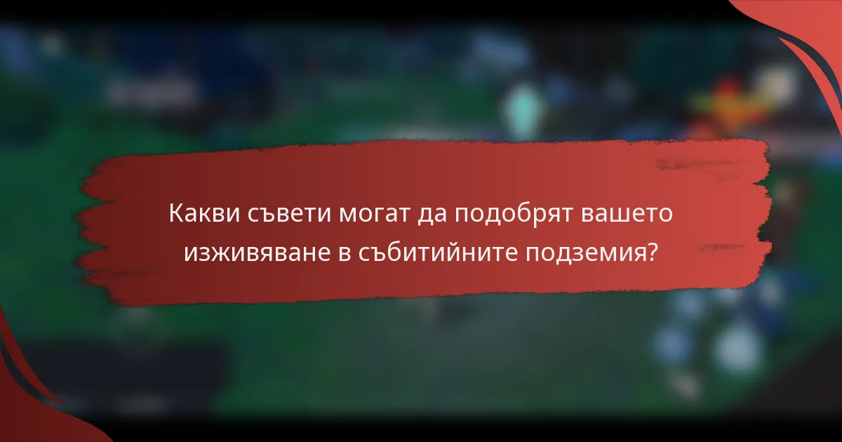 Какви съвети могат да подобрят вашето изживяване в събитийните подземия?