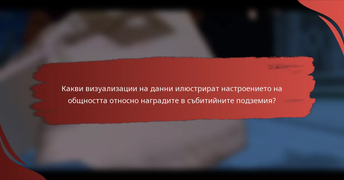 Какви визуализации на данни илюстрират настроението на общността относно наградите в събитийните подземия?